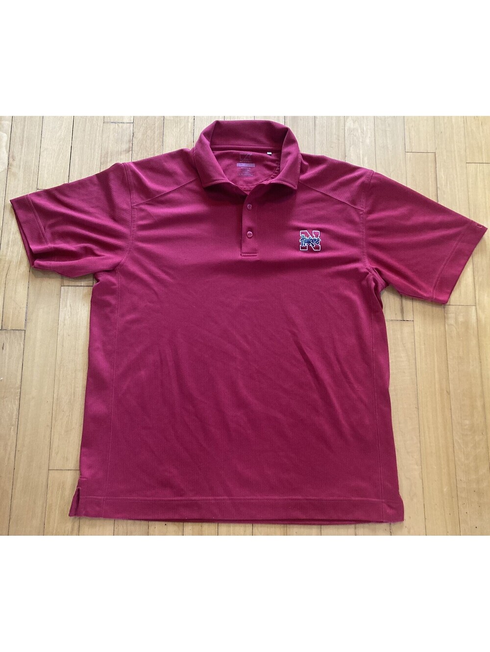 Mens Medium Nebraska Cornhuskers Huskers Red Polo Red